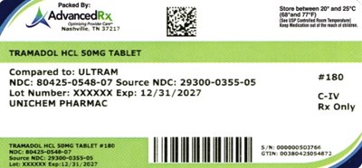 Tramadol HCl 50mg #180 (Tramadol HCl 50mg 80425 0548 07)